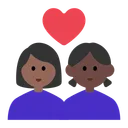 Couple with Heart: Woman, Woman, Medium-Dark Skin Tone, Dark Skin Tone
