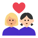 Couple with Heart: Woman, Woman, Medium-Light Skin Tone, Light Skin Tone