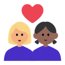 Couple with Heart: Woman, Woman, Medium-Light Skin Tone, Medium-Dark Skin Tone