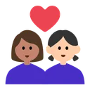 Couple with Heart: Woman, Woman, Medium Skin Tone, Light Skin Tone