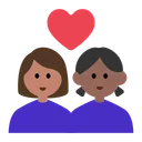 Couple with Heart: Woman, Woman, Medium Skin Tone, Medium-Dark Skin Tone
