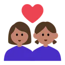 Couple with Heart: Woman, Woman, Medium Skin Tone