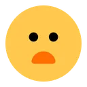 입을 벌리고 찡그린 얼굴
