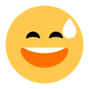 땀을 흘리며 웃는 얼굴