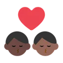 Kiss: Man, Man, Dark Skin Tone, Medium-Dark Skin Tone