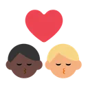 Kiss: Man, Man, Dark Skin Tone, Medium-Light Skin Tone