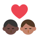 Kiss: Man, Man, Dark Skin Tone, Medium Skin Tone