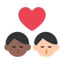 Kiss: Man, Man, Medium-Dark Skin Tone, Light Skin Tone