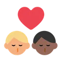 Kiss: Man, Man, Medium-Light Skin Tone, Medium-Dark Skin Tone