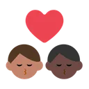 Kiss: Man, Man, Medium Skin Tone, Dark Skin Tone