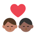 Kiss: Man, Man, Medium Skin Tone, Medium-Dark Skin Tone
