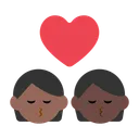 Kiss: Person, Person, Medium-Dark Skin Tone, Dark Skin Tone