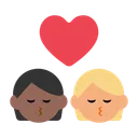 Kiss: Person, Person, Medium-Dark Skin Tone, Medium-Light Skin Tone