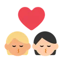 Kiss: Person, Person, Medium-Light Skin Tone, Light Skin Tone