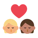 Kiss: Person, Person, Medium-Light Skin Tone, Medium Skin Tone