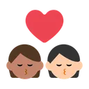 Kiss: Person, Person, Medium Skin Tone, Light Skin Tone