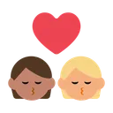 Kiss: Person, Person, Medium Skin Tone, Medium-Light Skin Tone
