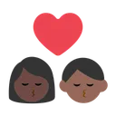 Kiss: Woman, Man, Dark Skin Tone, Medium-Dark Skin Tone