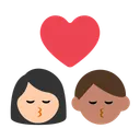 Kiss: Woman, Man, Light Skin Tone, Medium Skin Tone