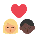 Kiss: Woman, Man, Medium-Light Skin Tone, Dark Skin Tone