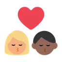 Kiss: Woman, Man, Medium-Light Skin Tone, Medium-Dark Skin Tone