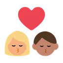 Kiss: Woman, Man, Medium-Light Skin Tone, Medium Skin Tone