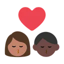 Kiss: Woman, Man, Medium Skin Tone, Dark Skin Tone