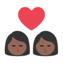 Kiss: Woman, Woman, Medium-Dark Skin Tone