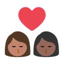 Kiss: Woman, Woman, Medium Skin Tone, Medium-Dark Skin Tone