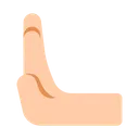 왼쪽으로 밀고 있는 손: 밝은 피부 톤