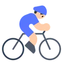 Man Biking: Light Skin Tone