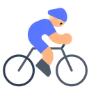 Man Biking: Medium-Light Skin Tone