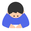 절하는 남자: 밝은 피부 톤