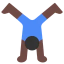 Man Cartwheeling: Dark Skin Tone