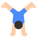Man Cartwheeling: Light Skin Tone