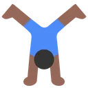 Man Cartwheeling: Medium-Dark Skin Tone
