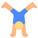 Man Cartwheeling: Medium-Light Skin Tone