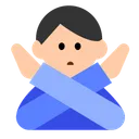 아니오 제스처를 취하는 남자: 밝은 피부 톤