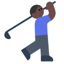 Man Golfing: Dark Skin Tone