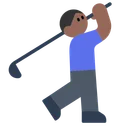 Man Golfing: Medium-Dark Skin Tone