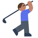 Man Golfing: Medium Skin Tone
