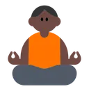 Man in Lotus Position: Dark Skin Tone