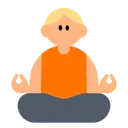 Man in Lotus Position: Medium-Light Skin Tone