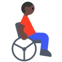 Man in Manual Wheelchair: Dark Skin Tone