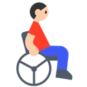 Man in Manual Wheelchair: Light Skin Tone
