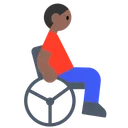 Man in Manual Wheelchair: Medium-Dark Skin Tone