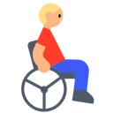 Man in Manual Wheelchair: Medium-Light Skin Tone