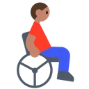 Man in Manual Wheelchair: Medium Skin Tone