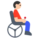 Man in Motorized Wheelchair: Light Skin Tone