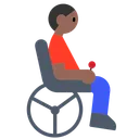 Man in Motorized Wheelchair: Medium-Dark Skin Tone